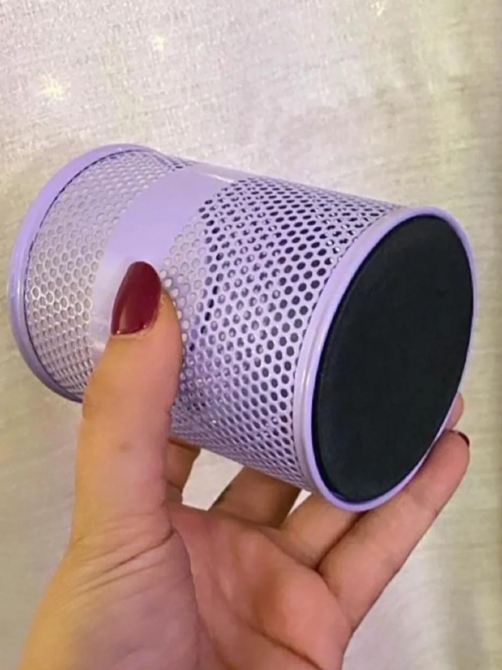 Lavender Purple Metal Mesh Makeup Brush Pen Organizer